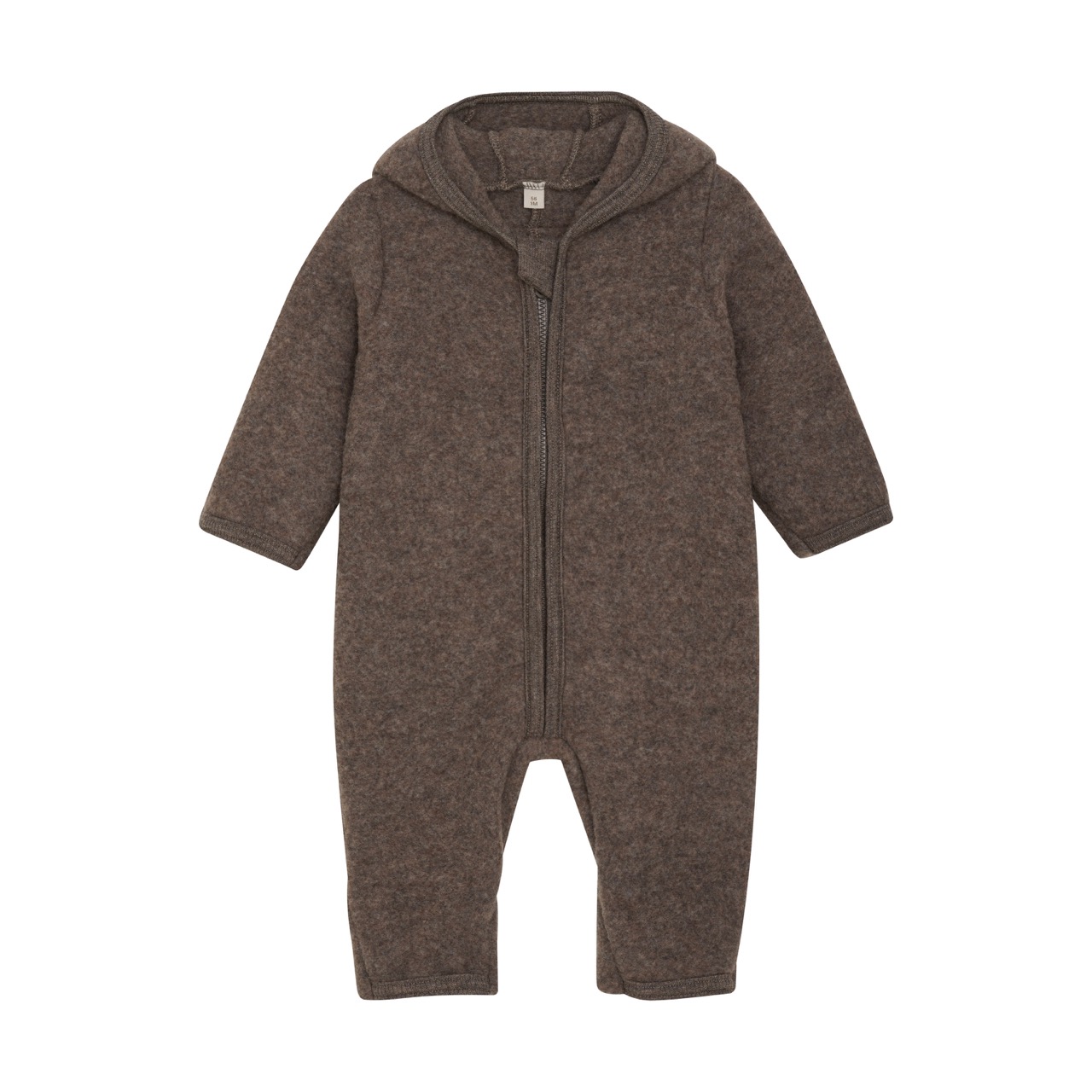 Huttelihut | Anzug Overall Merinowolle Woll Fleece - Brown Melange - 56