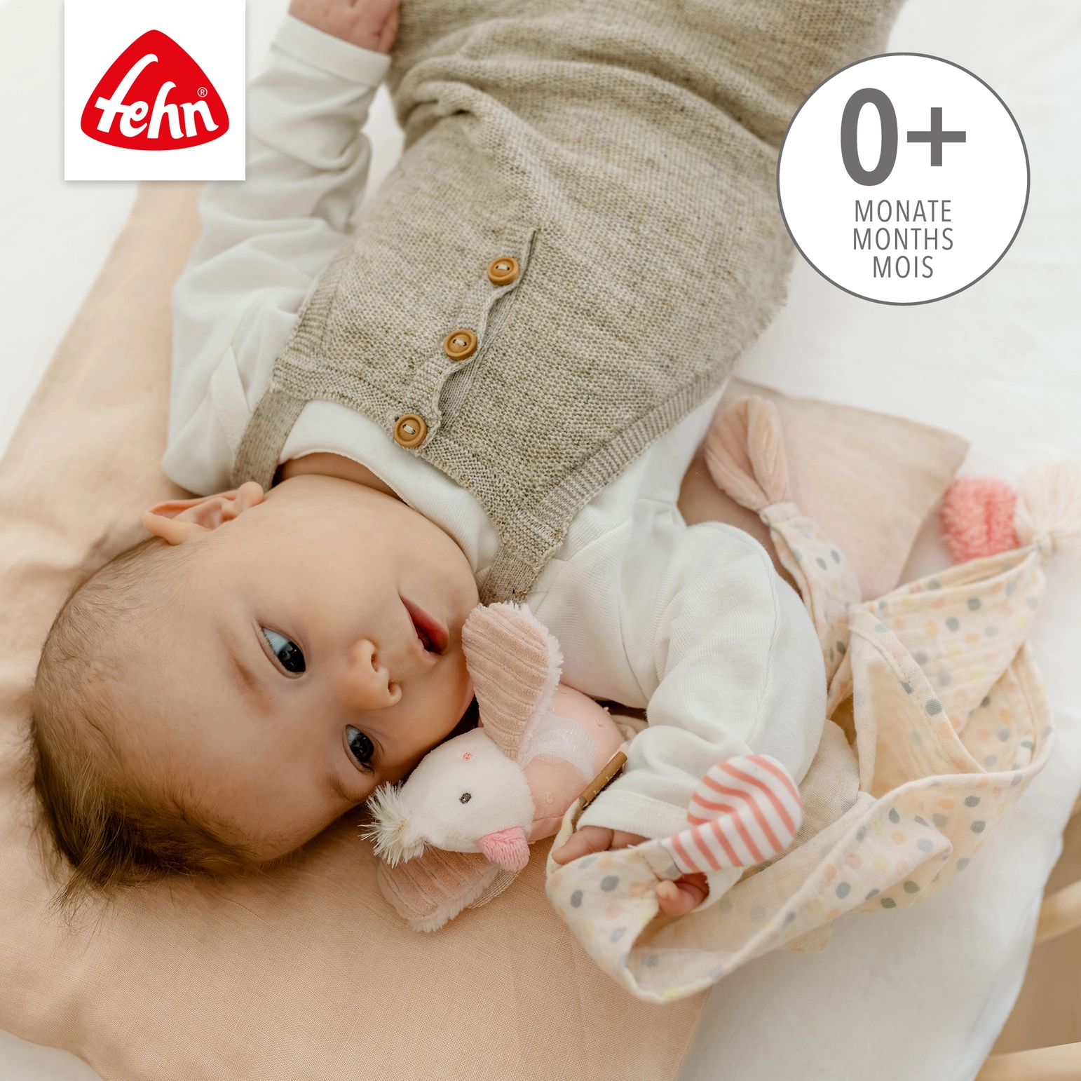 Fehn | Musselin-Schmusetuch Vogel - Einschlafhilfe & Schnuffeltuch