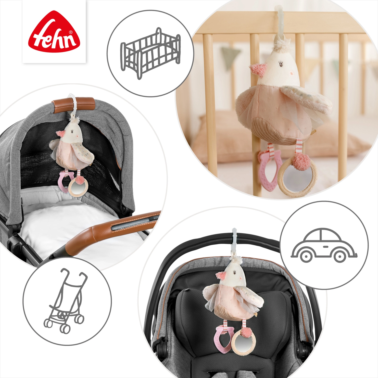 Fehn | Activity-Vogel - Motorikspielzeug zum Aufhängen