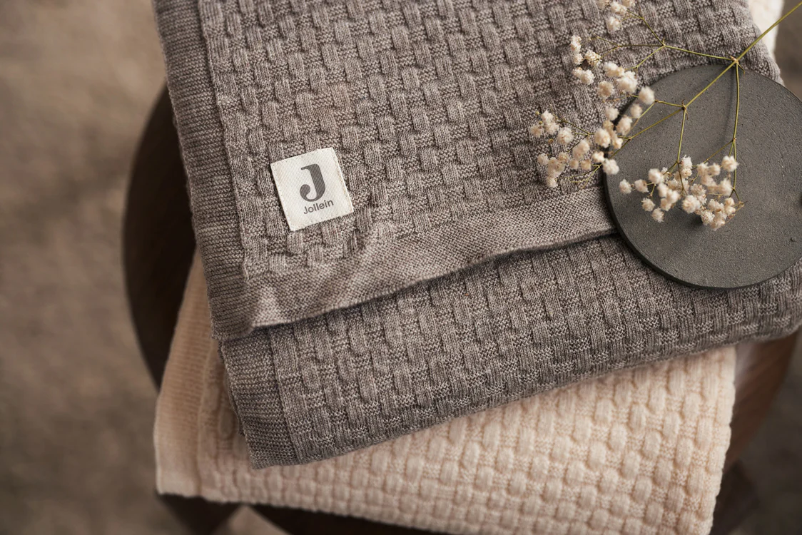 Jollein | Decke Wiege 75x100cm Weave Knit Merino wool Funghi