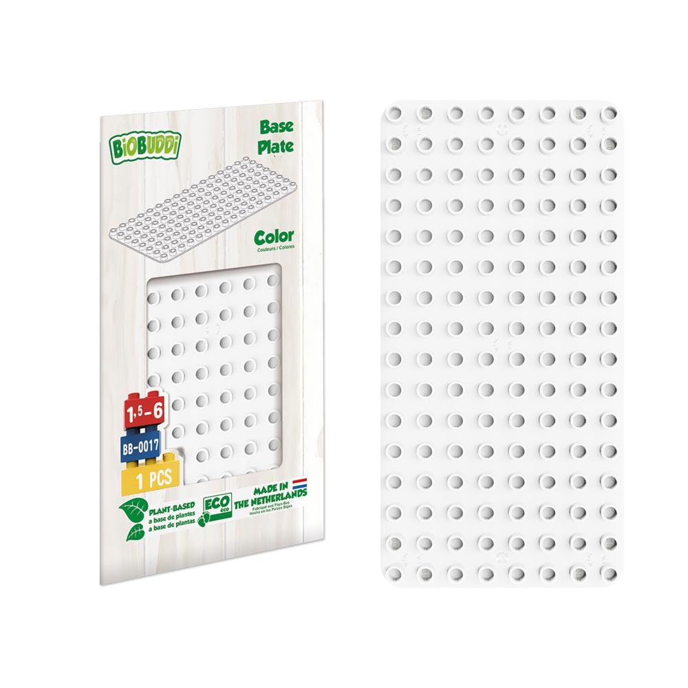 BiOBUDDi | kleine Grundplatte für Spielsteine Weiß