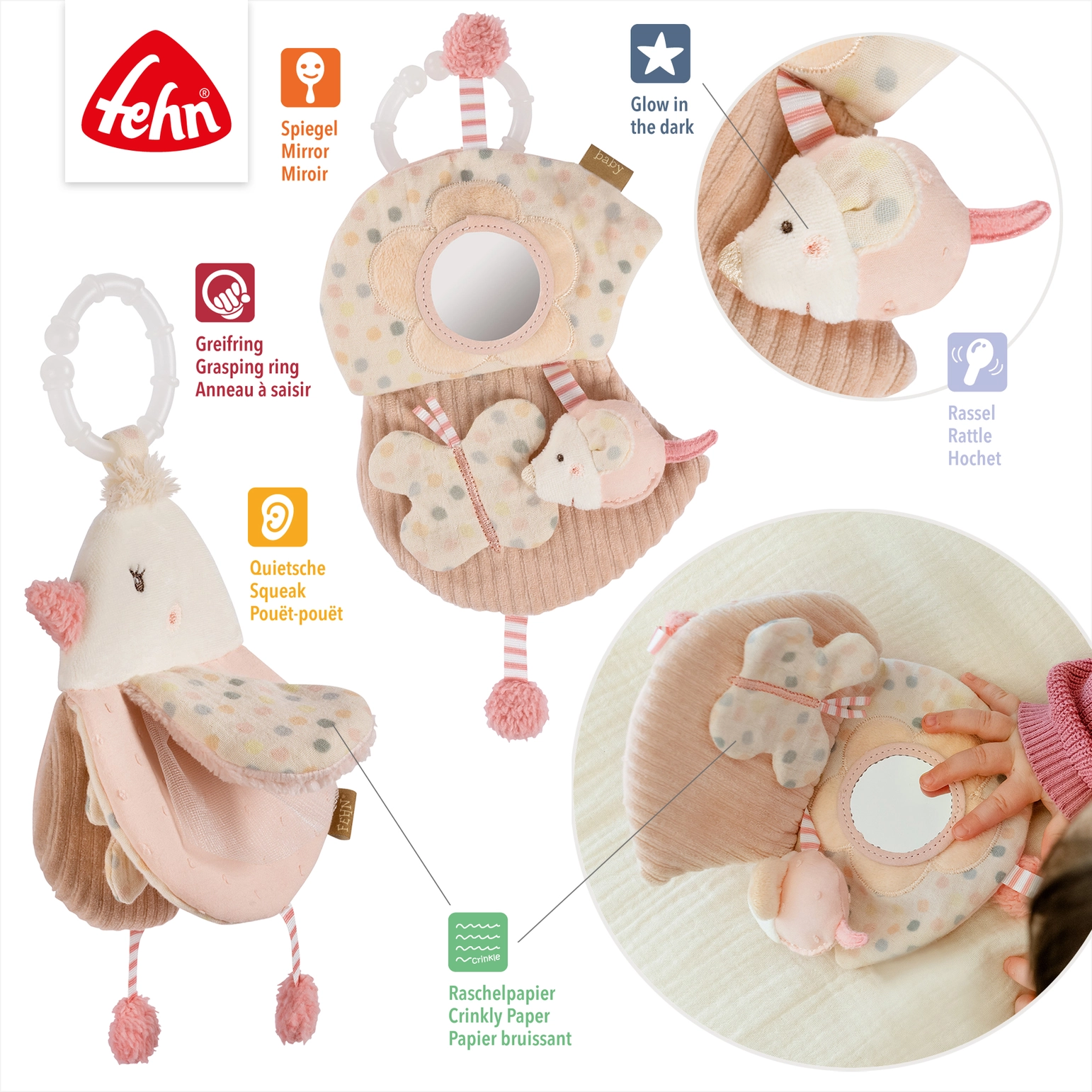 Fehn | Stoffbuch Vogel - Fühlbuch mit Tier-Motiven