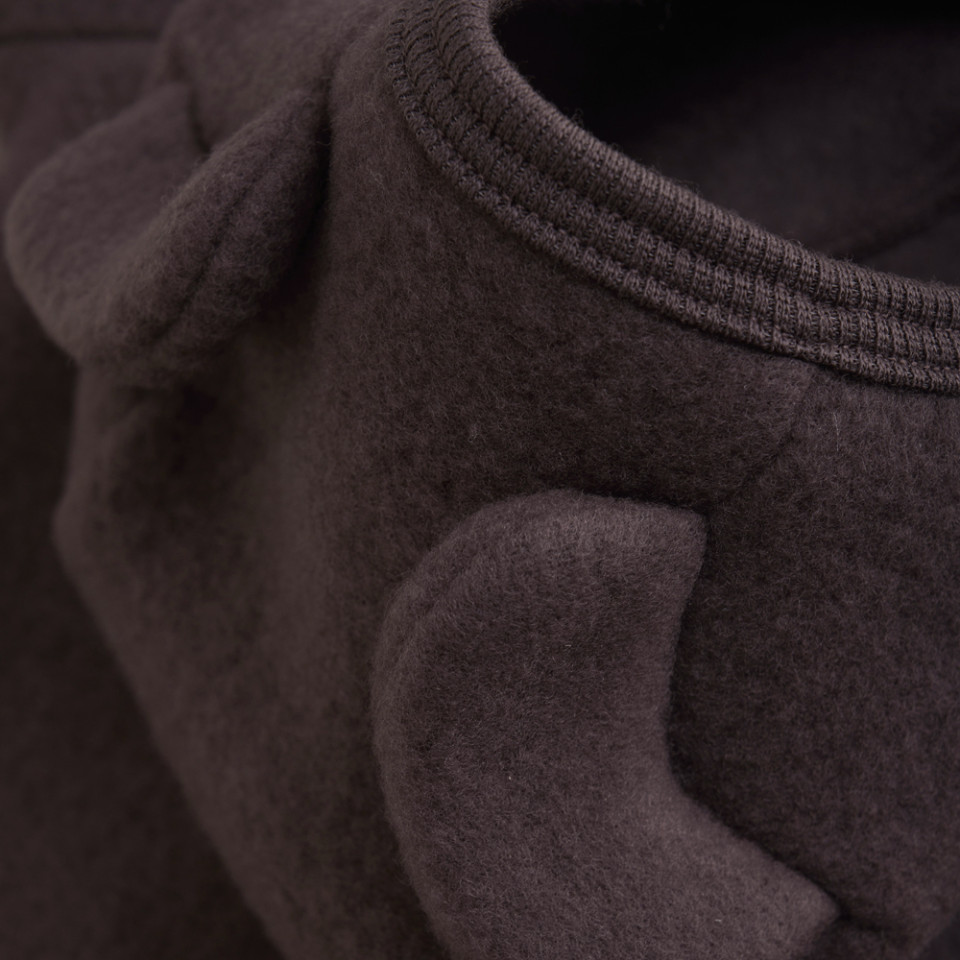 Huttelihut | Jacke Ears Wool Merinowolle Fleece - Raisin - 86