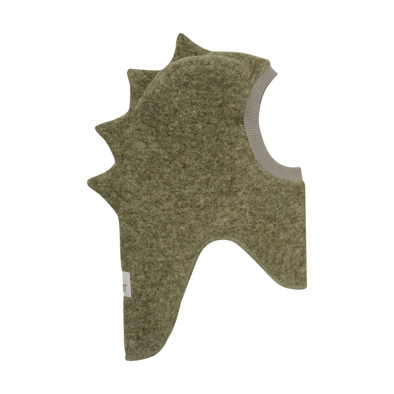 Huttelihut | Dino Balaclava Triangles Wool - Deep Lichen Green - 50\12-24M
