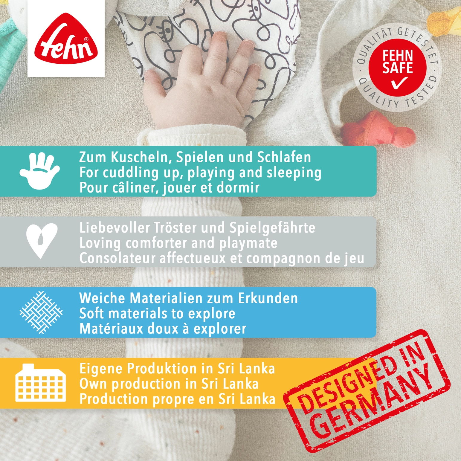 Fehn | Musselin-Schmusetuch Otter - Einschlafhilfe & Schnuffeltuch