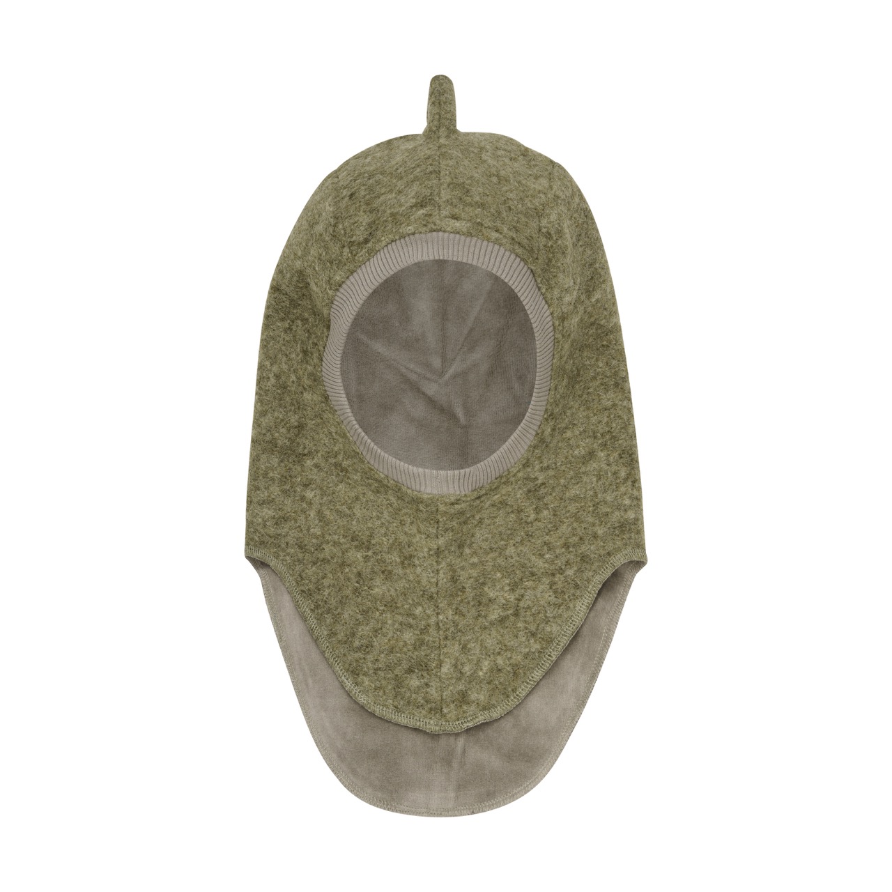 Huttelihut | Dino Balaclava Triangles Wool - Deep Lichen Green - 50\12-24M