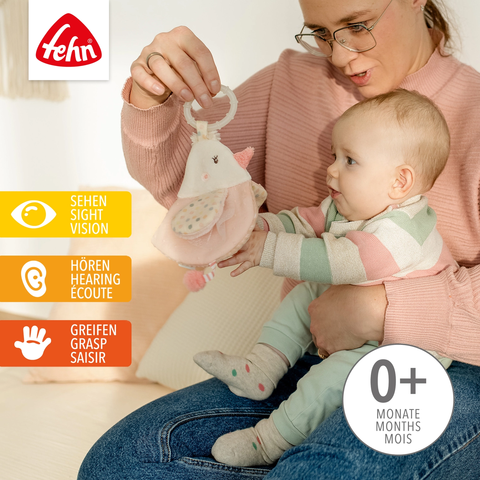 Fehn | Stoffbuch Vogel - Fühlbuch mit Tier-Motiven