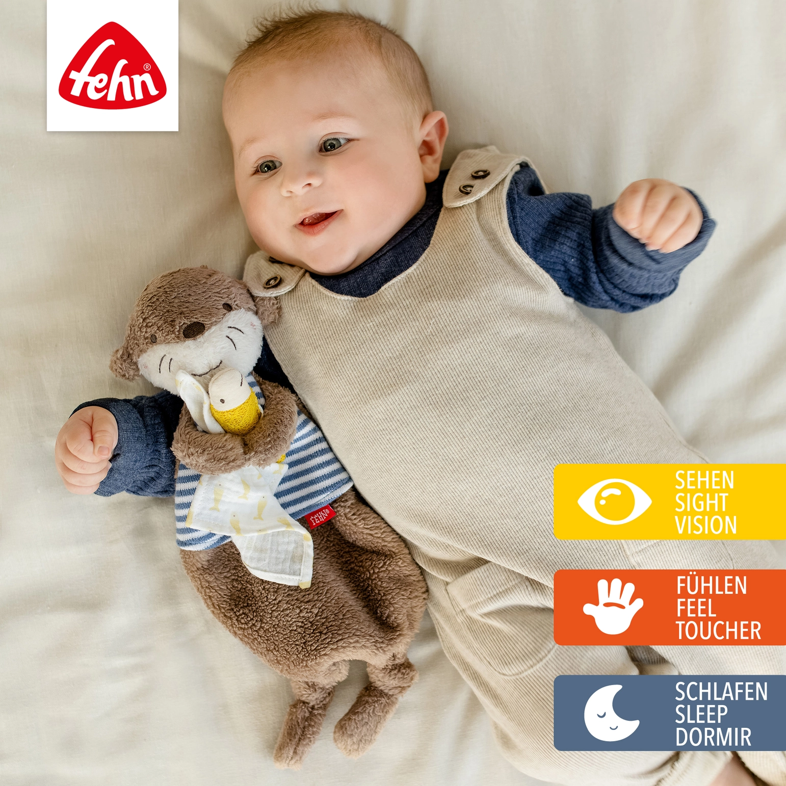 Fehn | Schmusetuch Otter - Einschlafhilfe & Schnuffeltuch
