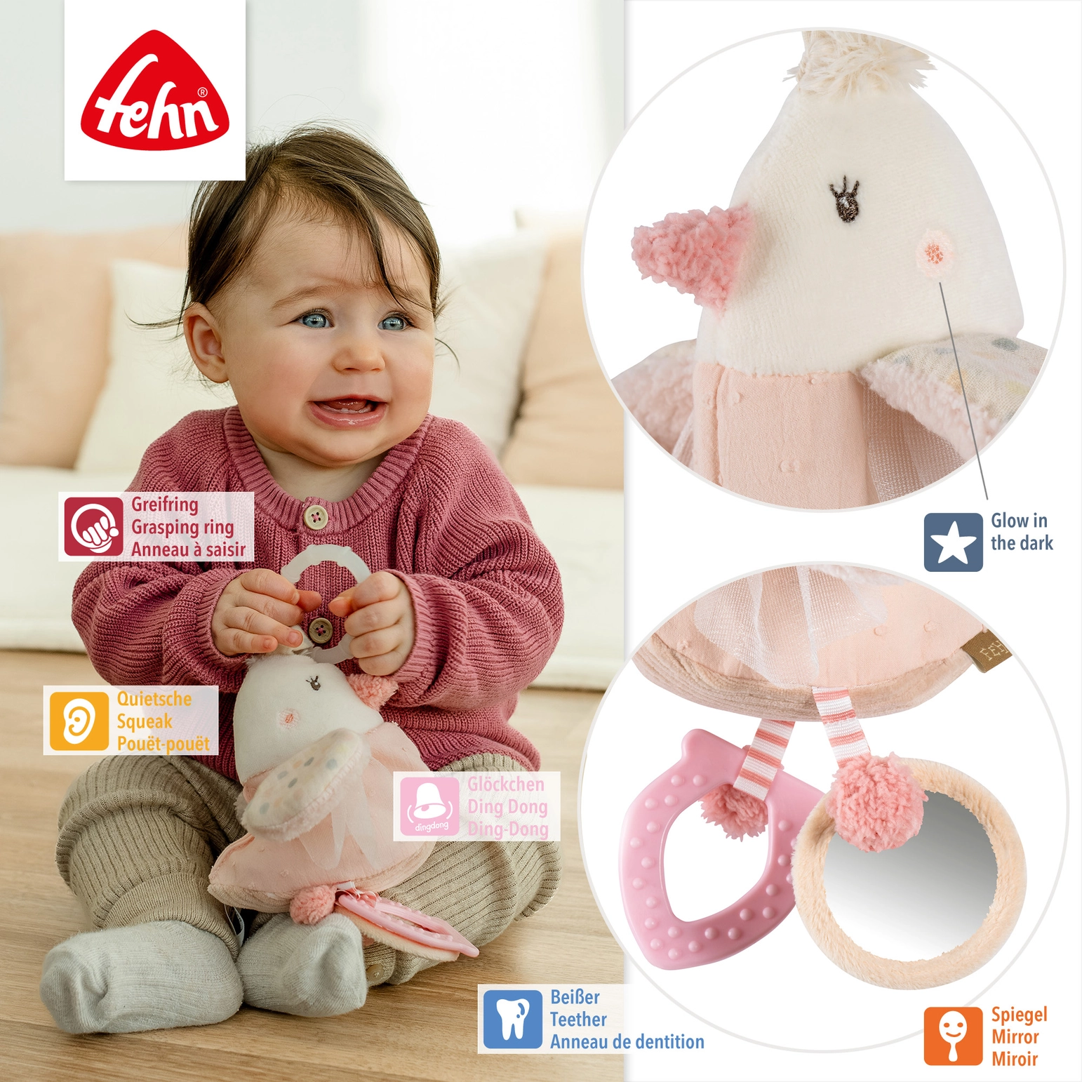 Fehn | Activity-Vogel - Motorikspielzeug zum Aufhängen