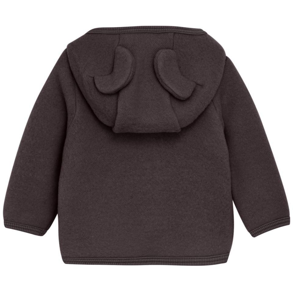 Huttelihut | Jacke Ears Woo Merinowolle l Fleece - Raisin - 98