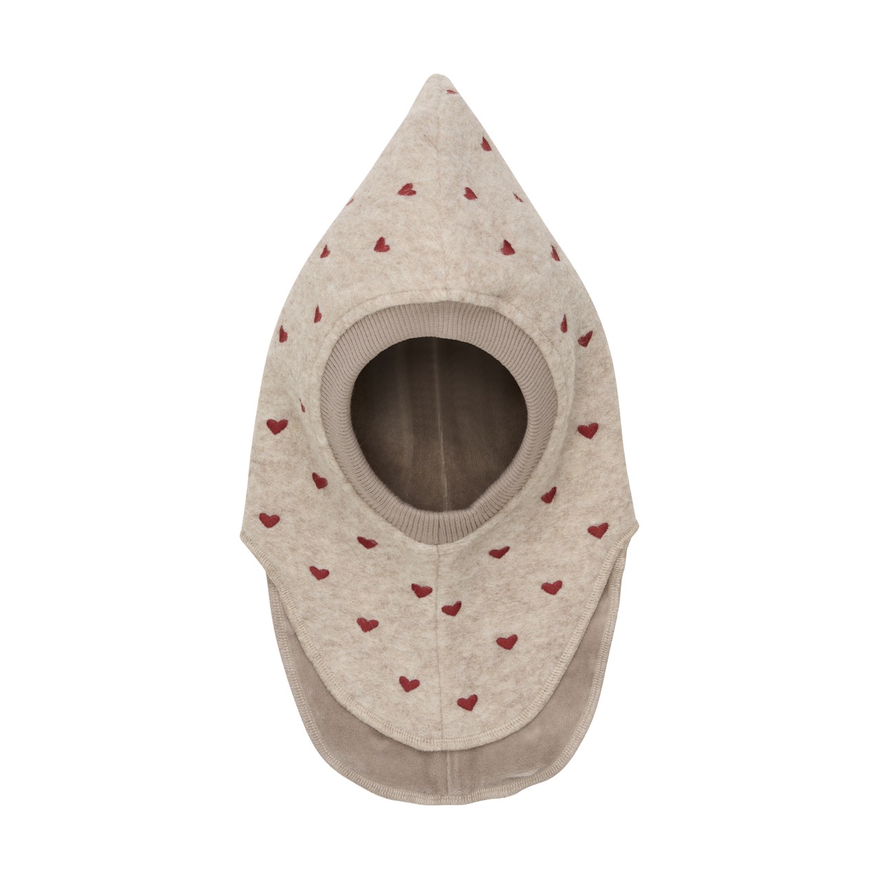 Huttelihut | Balaclava Hearts Emb. Wool - Sand Melange - 50\12-24M