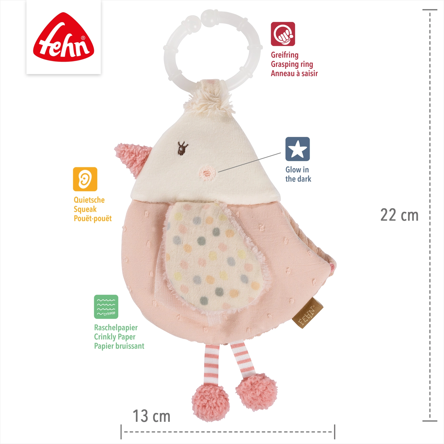 Fehn | Stoffbuch Vogel - Fühlbuch mit Tier-Motiven